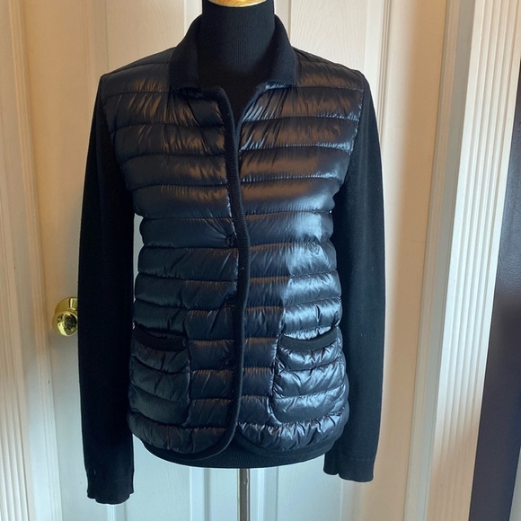 Lauren Ralph Lauren Black Puffer Sweater Coat Sz M - Picture 1 of 12